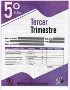 Evaluación tercer trimestre 5°