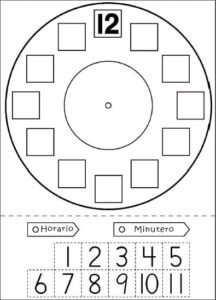plantilla del reloj