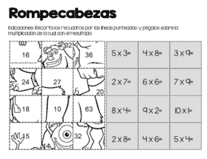 actividades tablas de multiplicar