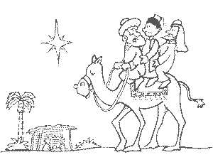 Dibujo para colorear de los reyes magos 