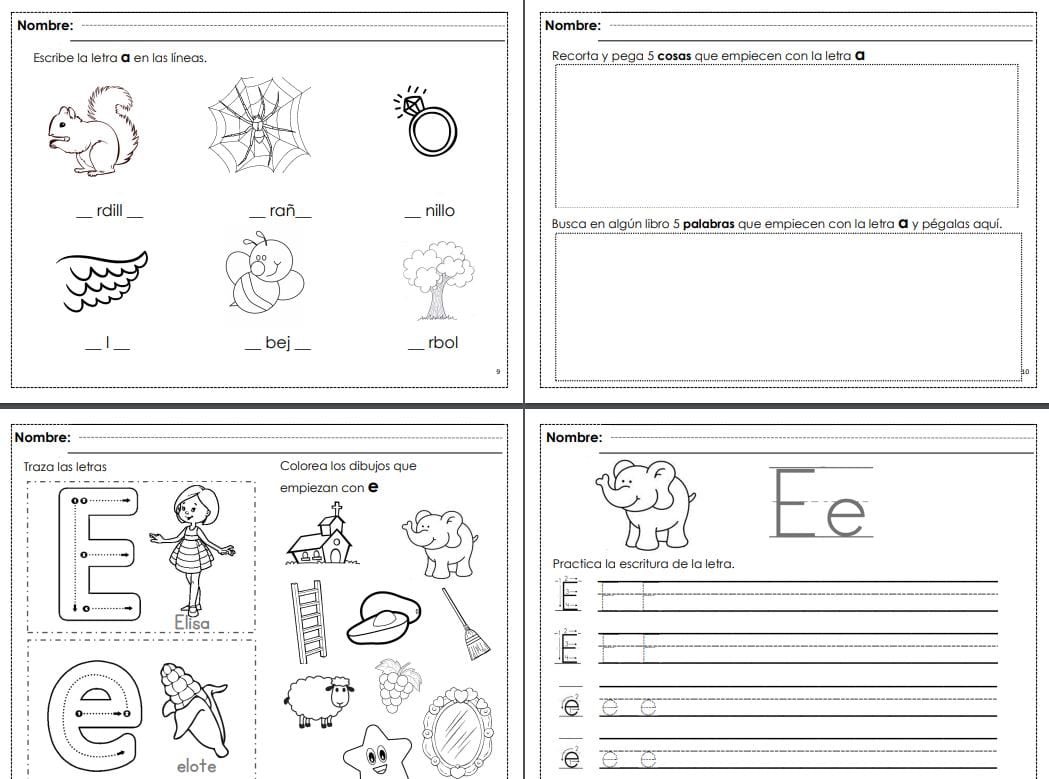 Actividades de lectoescritura 