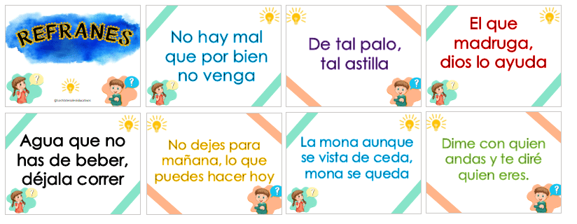 ejemplos de refranes para niños