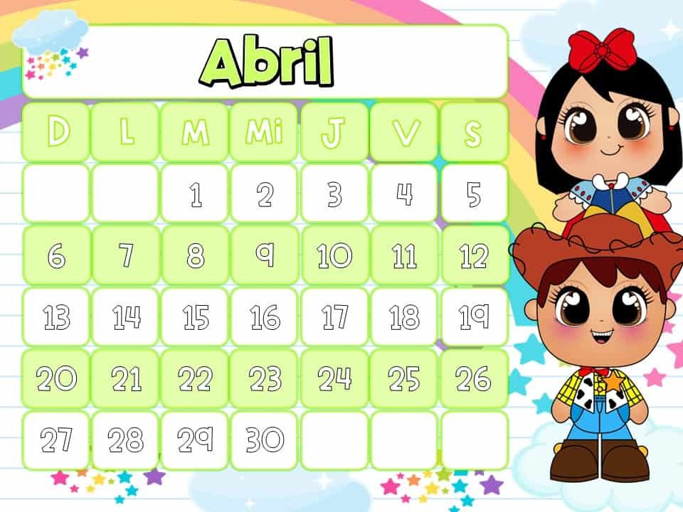 calendario abril 2025