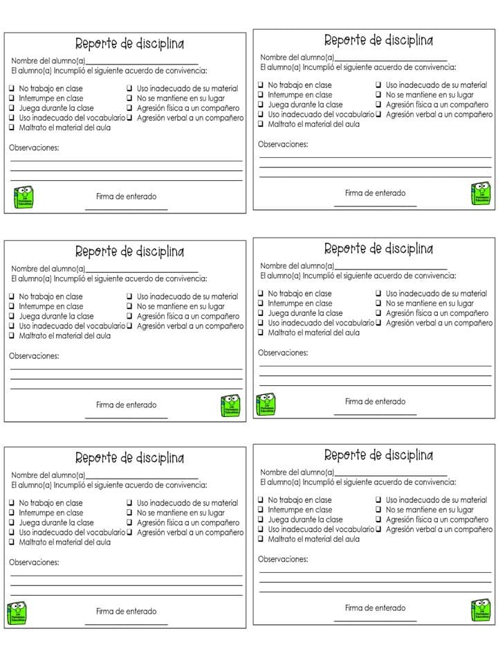 reporte de conducta 