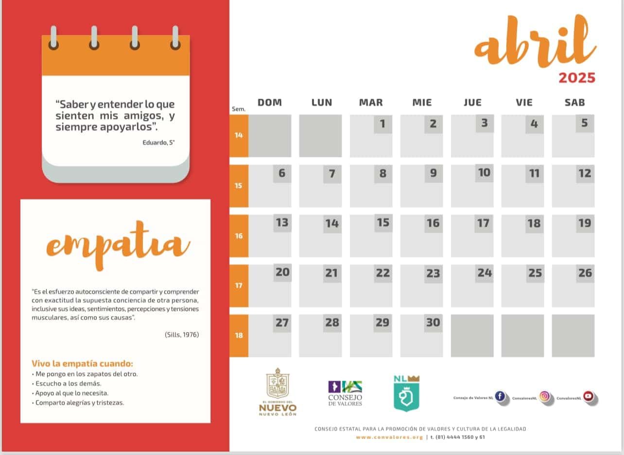 VALOR DEL MES DE ABRIL 2025