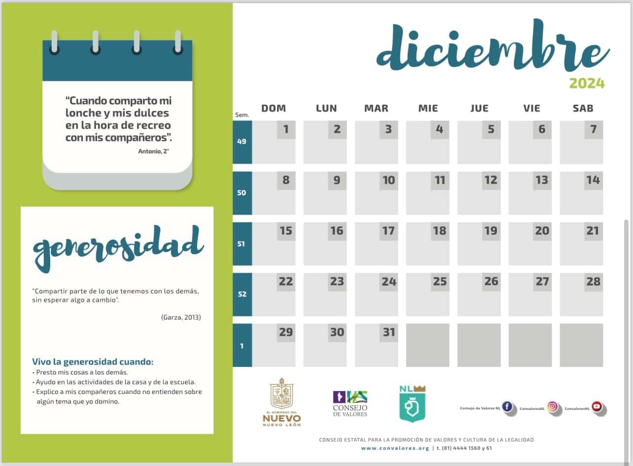 Valor del mes de diciembre 