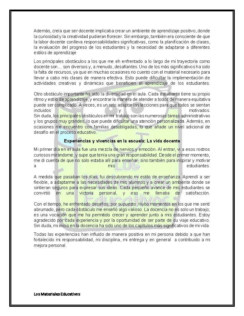 EJEMPLO DE NARRATIVA LETRAS QUE HACEN ECO